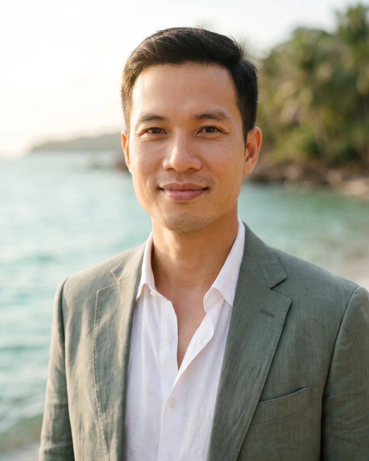Chân dung chú rể trong suit linen